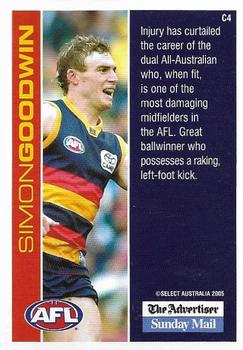 2005 Select The Advertiser-Sunday Mail AFL - Select 12 (Adelaide Crows) #4 Simon Goodwin Back